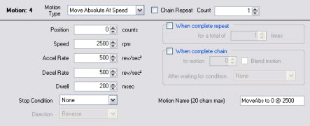 ORMEC MotionSet Motion Configuration