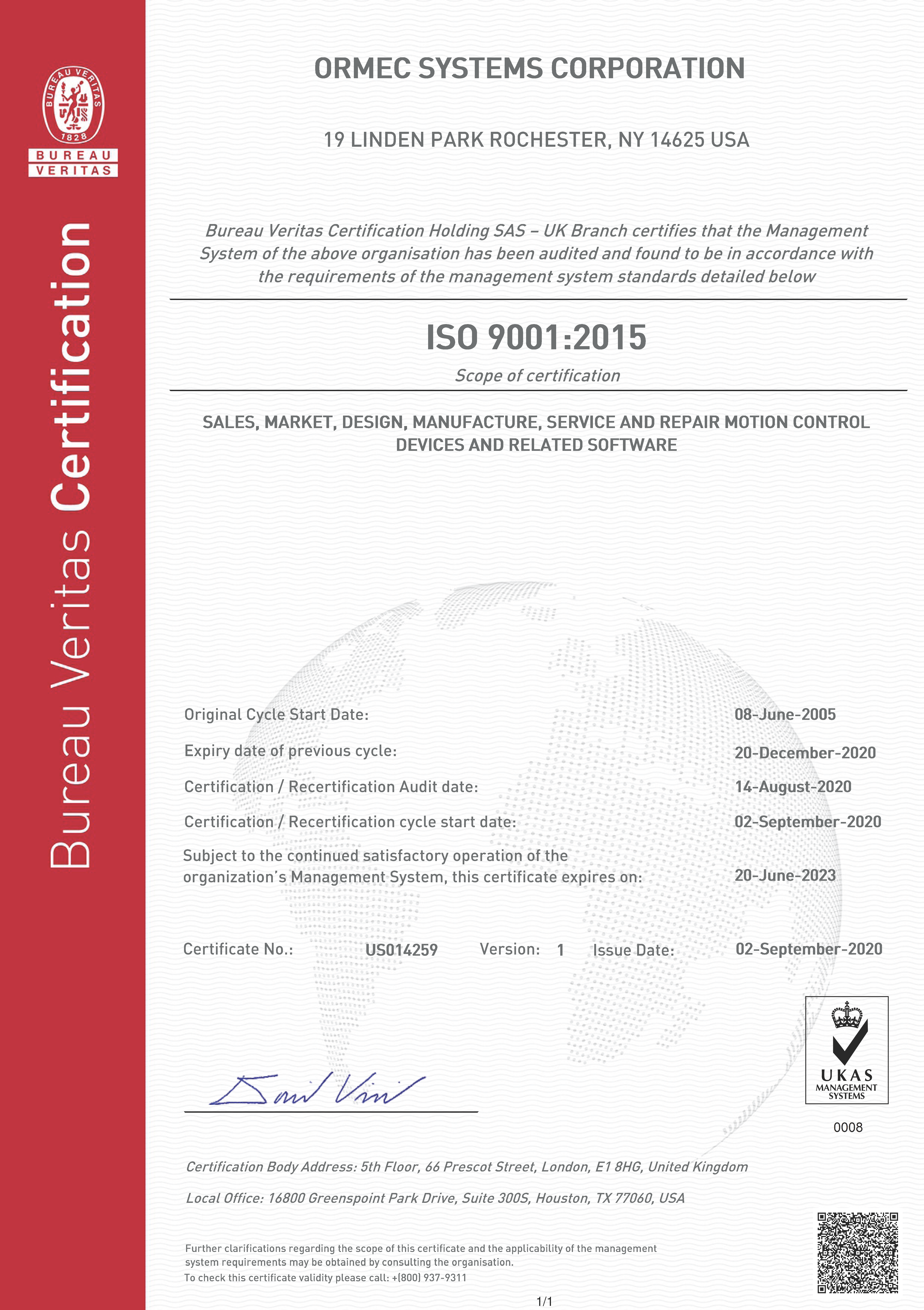 Ormec Iso9001 2015